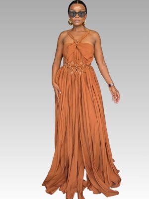 Terracotta Cut-Out Maxi Dress